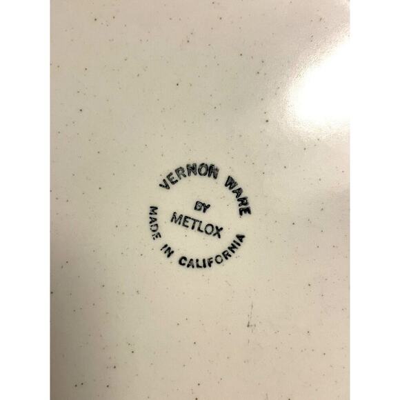 Vintage Holiday Vernon Ware By Metlox Fruit Basket Oval Serving Platter - Picture 5 of 5